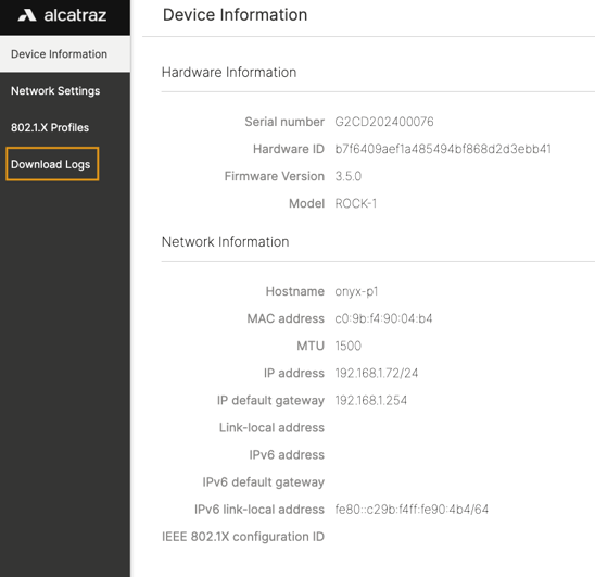 How to download troubleshooting logs directly from the Rock